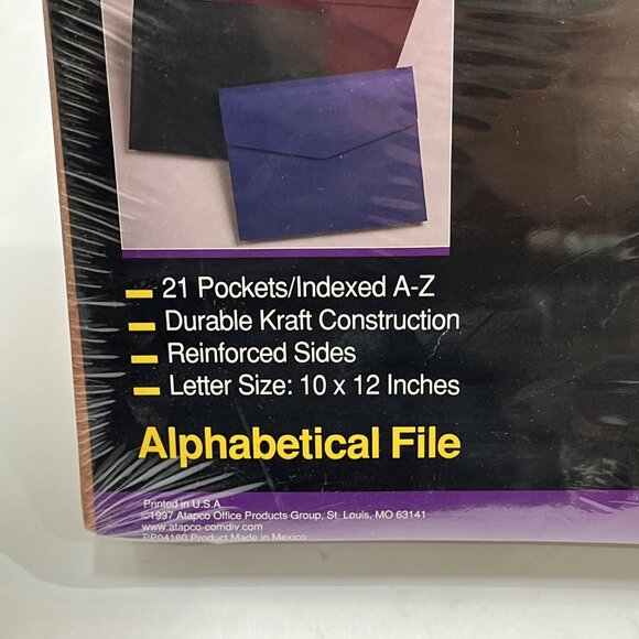 Vtg Globe Weis Accordion File 21 Pocket Alphabetical Organizer Flap Legal 18271 - Picture 5 of 6